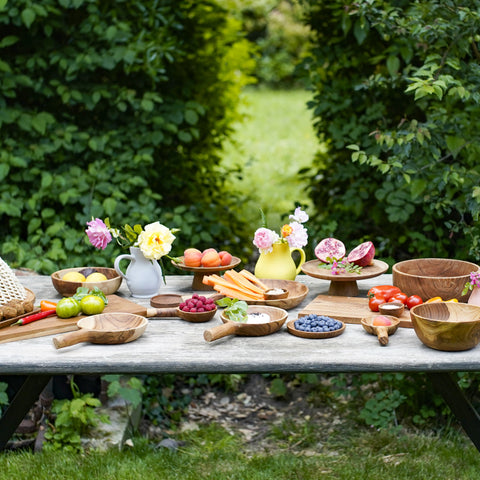 collection vaisselle en bois géométrie sacrée