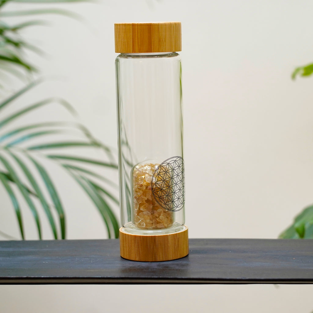 Bouteille Elixir minéral Citrine et fleur de vie