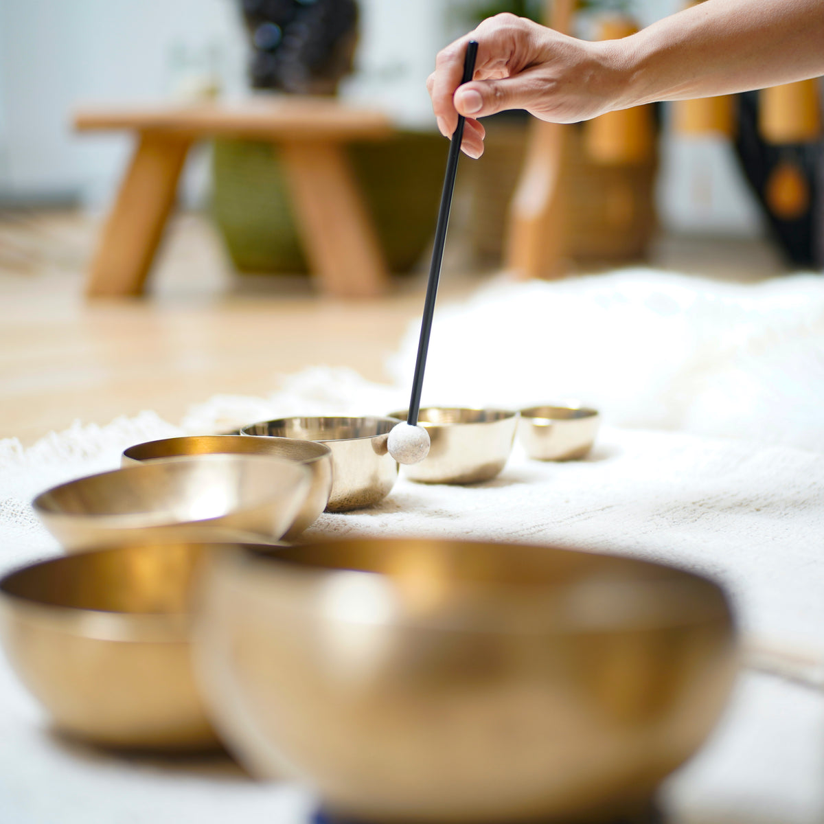 Carillon Solo En Bois - Instrument De Méditation, Gestion De Classe, Yoga Et Sonothérapie à Tonalité Claire