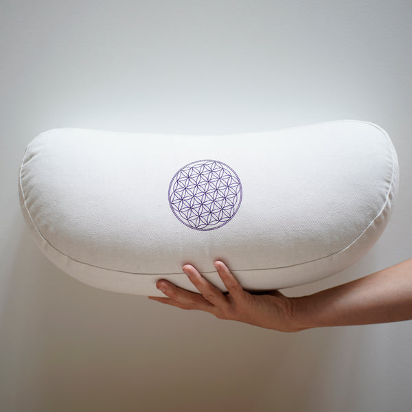 Coussin de méditation  blanc Fleur de Vie
