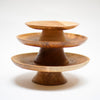 3 coupes sur pied en bois gravé, Fleur de vie