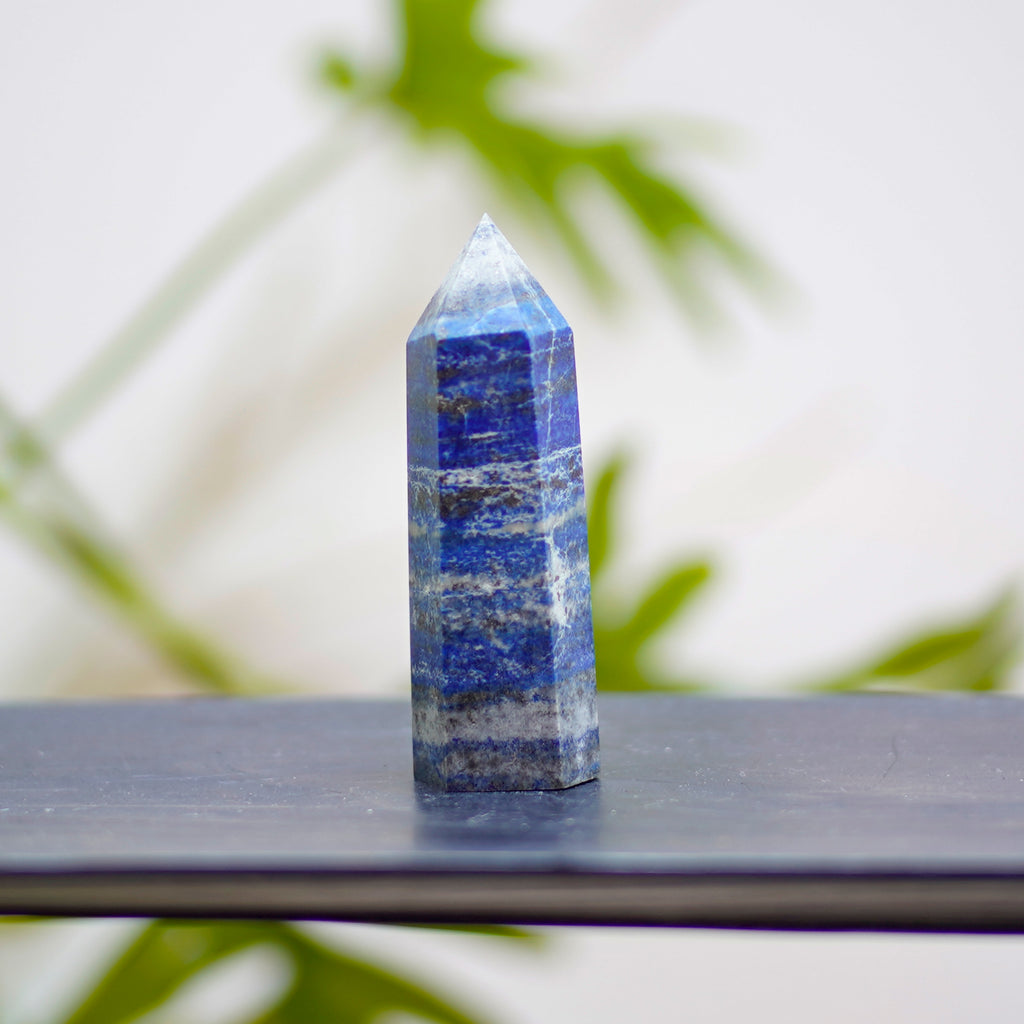 Pointe 10cm en Lapis Lazuli, pierre de la communication, de l'amour et de l'amitié. C'est une pierre sacrée, idéale pour la méditation car elle nous relie au divin. Elle stimule la créativité et participe à développer l'intuition.